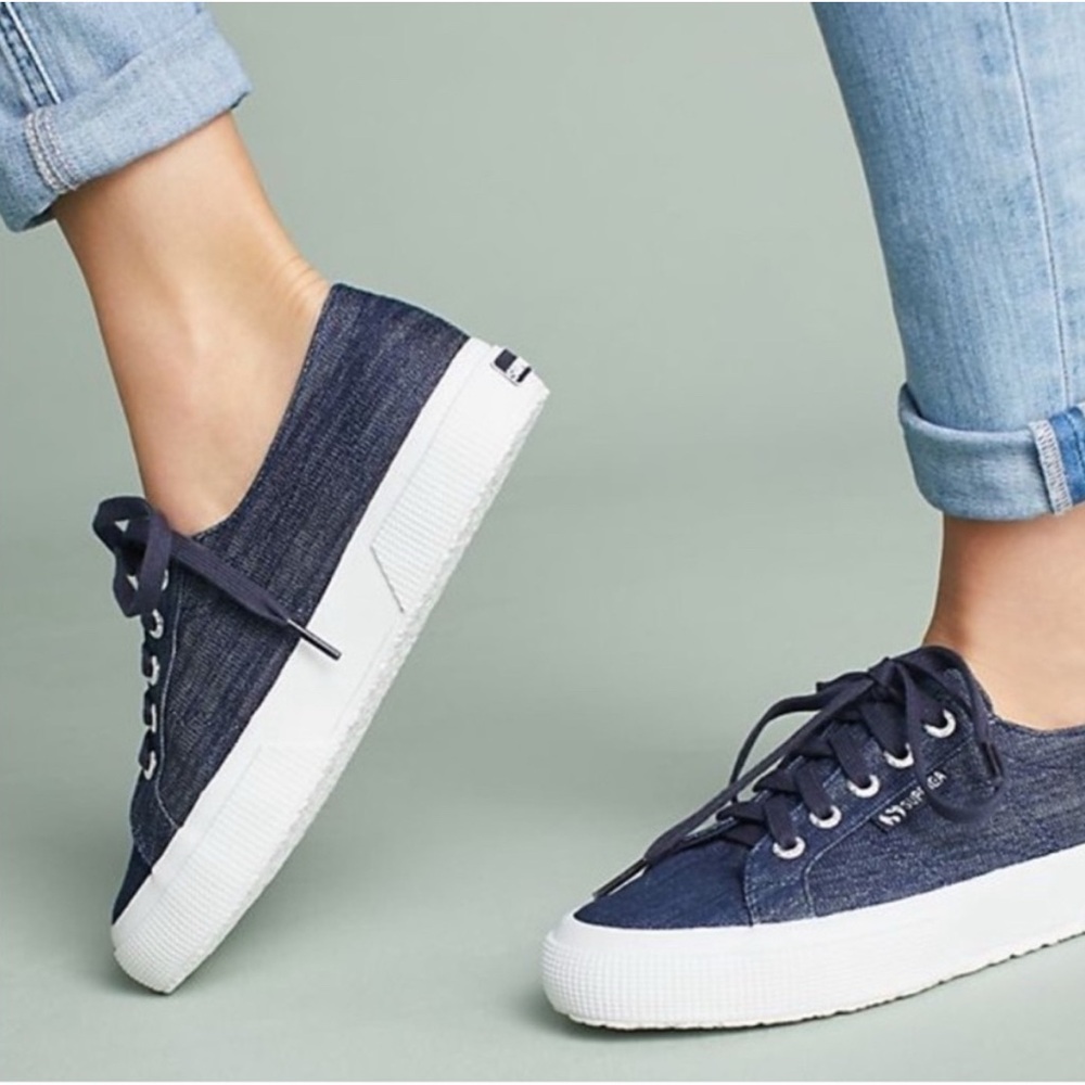 NWT Superga Denim Platform Sneakers - Picture 9 of 9